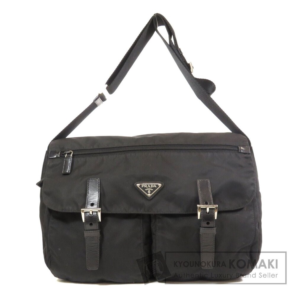 Prada logo plate Black Shoulder Crossbody bag